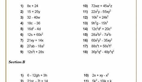 math worksheet for grade 9