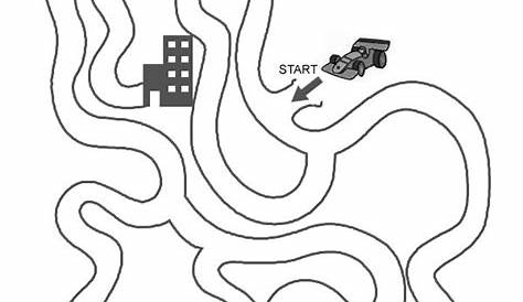 Free Online Printable Kids Games - Race Car Maze | Mazes for kids