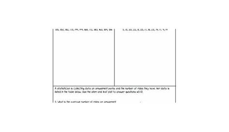 stem and leaf plots worksheets answers