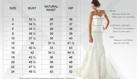 Wedding Dress Size Chart | Wedding Dress Guest
