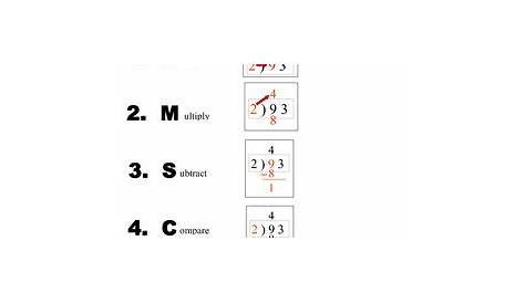 steps for long division printable