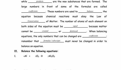 gcse science balancing equations worksheet