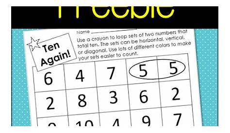 Compose and decompose ten with this number search math freebie
