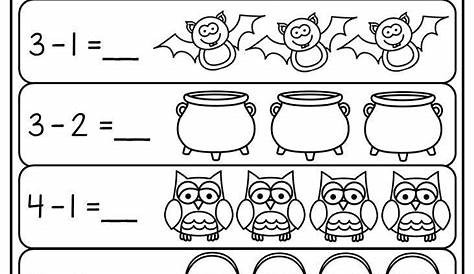halloween kindergarten subtraction worksheet