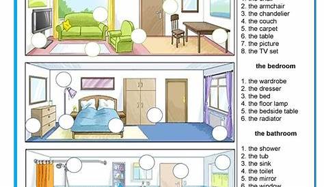 Rooms - An apartment - English ESL Worksheets for distance learning and