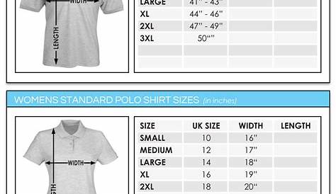 youth polo size chart