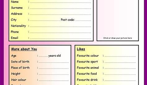 Printable Getting To Know You Worksheets - Printable Worksheets