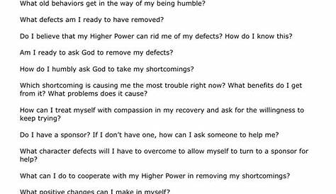 Aa 12 Step Questions