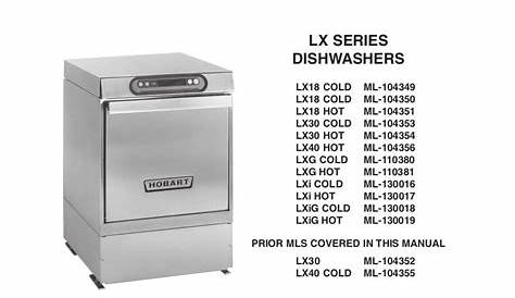 hobart dishwasher parts manual