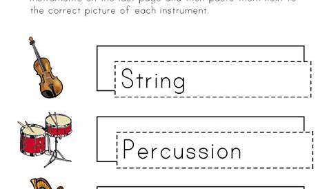 Music Worksheet - Instrument Types