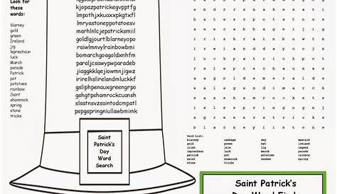 st patrick's day word search printable