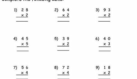 multiplication vertical worksheet