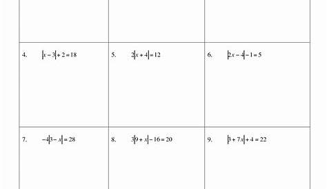 solving absolute value inequalities worksheets with answers