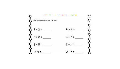 touch math worksheets pdf