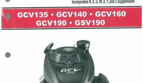 Honda GCV135 GCV160 GCV190 And GSV190 Engine Shop Manual