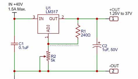 LM317T Voltage Regulator Circuit Diagram
