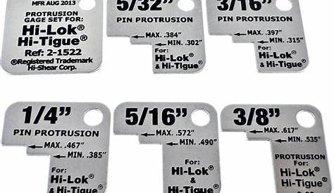 OM2-1522 Standard Hi-Lok / Hi-Tique Protrusion Gauge Black Markings