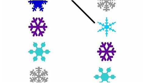 Snowflake Matching Worksheet - D'Nealian - Twisty Noodle