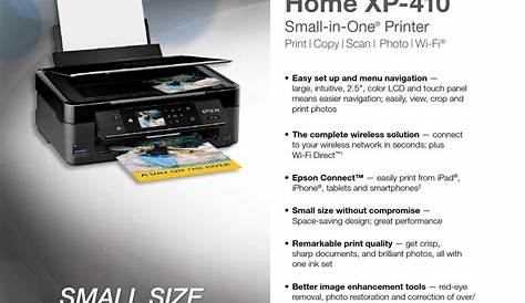 EPSON XP-410 PRODUCT SPECIFICATIONS Pdf Download | ManualsLib