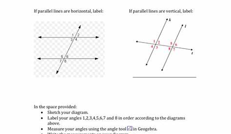 parallel lines transversals and algebra worksheets answers