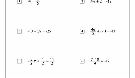 two step equations worksheets pdf