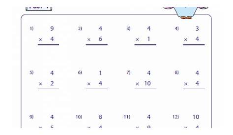 multiplication printable worksheet