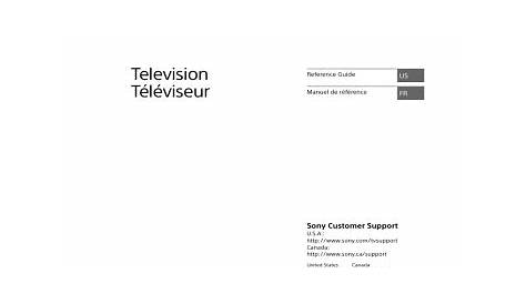Sony XBR65X850C Flat Panel Television User manual | Manualzz