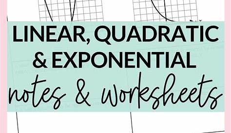 identifying quadratic functions worksheets