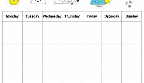 7 Best Images of Monthly Weather Chart Kindergarten Printables - Free