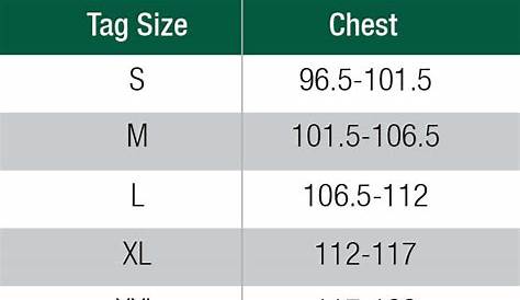 calvin klein shirt size chart