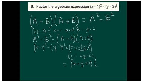 Factoring Expressions Using the Difference of Squares - YouTube