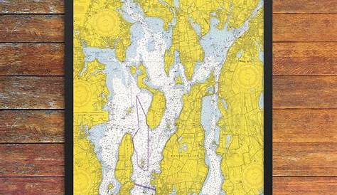 Narragansett Bay & Newport Nautical Chart 12 x 18 Print – Fridgedoor