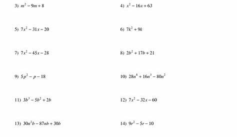 Solving Polynomial Equations By Factoring Worksheet