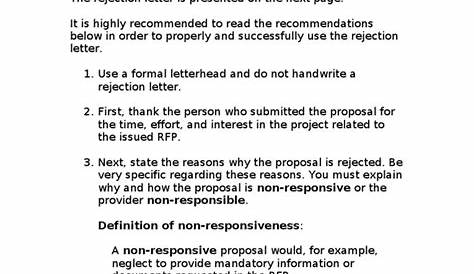 rfp not selected letter