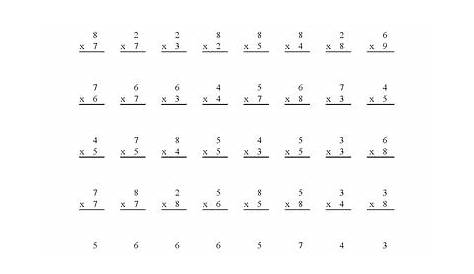 multiplication single digit worksheet