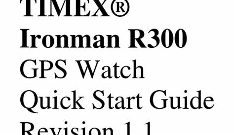 TIMEX IRONMAN R300 QUICK START MANUAL Pdf Download | ManualsLib