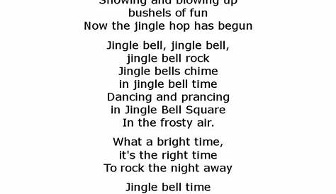 Jingle Bells Rock Lyrics Printable - Printable Word Searches