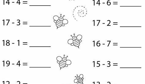 Subtract within 20 Math Worksheet - Twisty Noodle