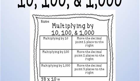 Multiplying By 10 100 And 1000 Differentiated Worksheets - Leonard