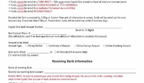 Capital One Wiring Instructions Form - Fill Out and Sign Printable PDF