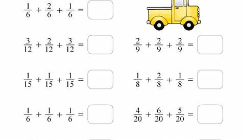 Add 3 like fractions and answer in the lowest possible terms. Grade 3