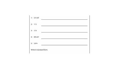 expanded form with decimals worksheet