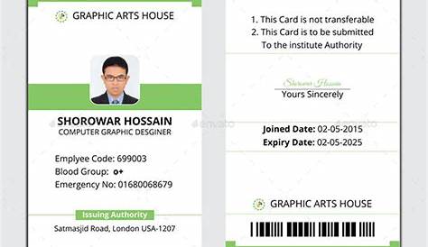 FREE 34+ Amazing ID Card Templates in AI | MS Word | Pages | PSD