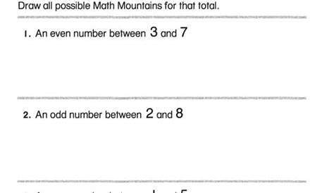 Math Mountains - Challenge Worksheet With Answer Key printable pdf download