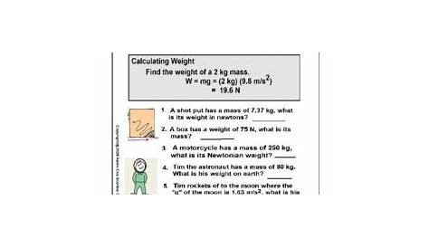Mass versus Weight Worksheet - Distance Learning | TPT