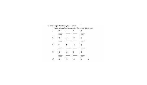 adding and subtracting negative numbers worksheets - negative numbers