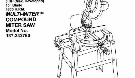 Craftsman 137242760 User Manual 10 COMPOUND MITER SAW Manuals And