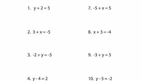 Practice Algebra Equations Worksheets | 99Worksheets