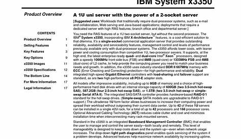 IBM SYSTEM X3350 PRODUCT MANUAL Pdf Download | ManualsLib