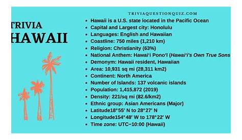 hawaii trivia questions and answers printable